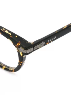 Gucci Eyewear 002 BROWN Debossed Detailing Round-frame Glasses Femme -Gucci Eyewear Soldes 2022 11975462 9213651 600