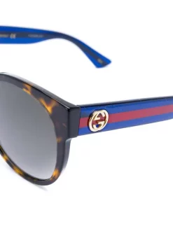 Gucci Eyewear Round-frame Sunglasses With Web 004 -Gucci Eyewear Soldes 2022 12263858 10659306 600