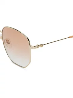 Gucci Eyewear 003 GOLD Lunettes à Monture Rectangulaire Femme -Gucci Eyewear Soldes 2022 13286400 14866431 600