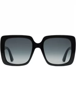 Gucci Eyewear 1011 BLACK GREY Lunettes De Soleil Ă Monture Rectangulaire Femme