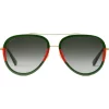 Gucci Eyewear 2363 GREEN RED Lunettes De Soleil à Monture Aviateur Bicolore Femme