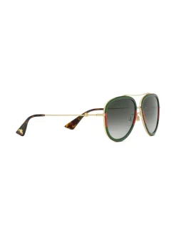 Gucci Eyewear 2363 GREEN RED Lunettes De Soleil à Monture Aviateur Bicolore Femme -Gucci Eyewear Soldes 2022 13321868 14925192 600