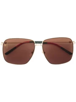 Gucci Eyewear Lunettes De Soleil Ă Monture Oversize 002 GOLD