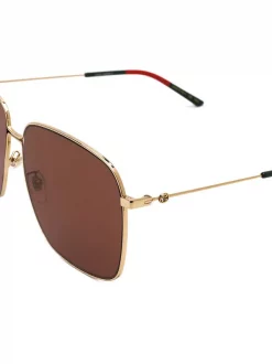Gucci Eyewear Lunettes De Soleil à Monture Oversize 002 GOLD -Gucci Eyewear Soldes 2022 13360793 16295654 600