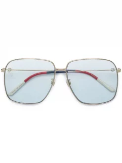 Gucci Eyewear 006 GOLD Lunettes De Soleil à Monture Carrée Femme