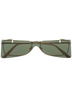 Gucci Eyewear Lunettes De Soleil à Design Superposé 105 - GREEN