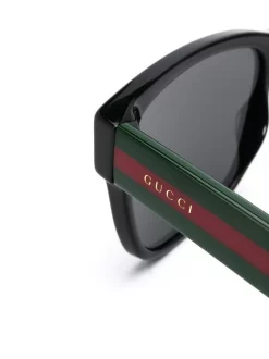 Gucci Eyewear Lunettes De Soleil à Monture Carrée à Détail Web Homme -Gucci Eyewear Soldes 2022 13498953 15972888 600