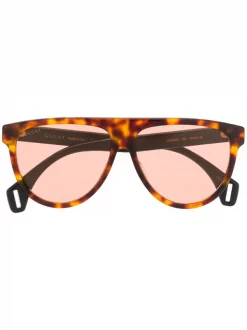 Gucci Eyewear 004 HAVANA BLACK ORANGE Lunettes De Soleil à Effet écaille De Tortue Homme