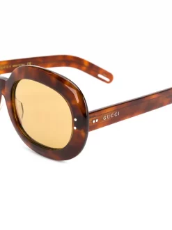 Gucci Eyewear 002 BROWN Lunettes De Vue à Monture Ovale Femme -Gucci Eyewear Soldes 2022 13697256 16590282 600