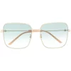 Gucci Eyewear C004 GOLD Lunettes De Soleil à Monture Carrée Oversize Femme