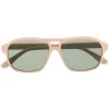 Gucci Eyewear WHITE Lunettes De Soleil à Monture Aviateur Homme