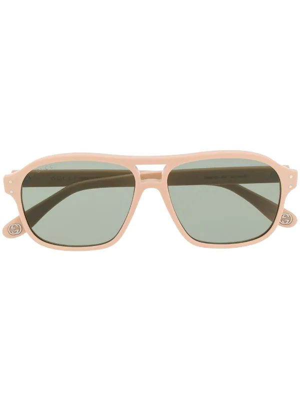 Gucci Eyewear WHITE Lunettes De Soleil à Monture Aviateur Homme 1 Gucci Eyewear WHITE Lunettes De Soleil à Monture Aviateur Homme