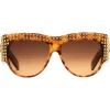 Gucci Eyewear Lunettes De Soleil à Ornements En Cristal 2225 HAVANA HAVANA BROWN