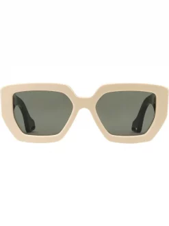 Gucci Eyewear 9210 BLACK & WHITE Square Frame Sunglasses Femme