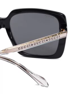 Gucci Eyewear Lunettes De Soleil à Monture Carrée 001 BLACK -Gucci Eyewear Soldes 2022 14518940 28173030 600