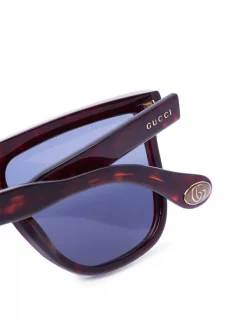 Gucci Eyewear 002 BLUE Lunettes De Soleil à Monture Oversize Femme -Gucci Eyewear Soldes 2022 14519009 23830372 600