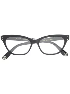 Gucci Eyewear 005 BLACK BLACK TRANSPARE Lunettes De Vue à Monture Papillon Femme