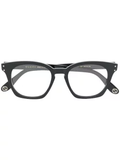 Gucci Eyewear 006 Black Lunettes De Vue à Monture Carrée Homme