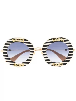 Gucci Eyewear Lunettes De Soleil à Monture Ronde Femme