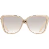 Gucci Eyewear 9274 Ivory Lunettes De Soleil à Monture Carrée Oversize Femme