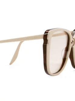 Gucci Eyewear 9274 Ivory Lunettes De Soleil à Monture Carrée Oversize Femme -Gucci Eyewear Soldes 2022 14615338 22596685 600
