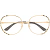 Gucci Eyewear Lunettes De Vue à Monture Ronde 001 GOLD/BLACK