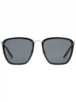 Gucci Eyewear 1017 BLACK Lunettes De Soleil Oversize à Verres Teintés Homme