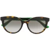 Gucci Eyewear Lunettes De Soleil à Monture Ronde 003 HAVANA GREEN BROWN