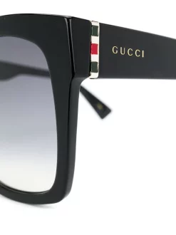 Gucci Eyewear Lunettes De Soleil à Monture Carrée 001 BLACK -Gucci Eyewear Soldes 2022 15158521 26497465 600