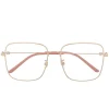Gucci Eyewear 001 GOLD GOLD TRANSPARENT Lunettes De Vue à Monture Carrée Femme