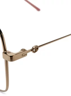 Gucci Eyewear 001 GOLD GOLD TRANSPARENT Lunettes De Vue à Monture Carrée Femme -Gucci Eyewear Soldes 2022 15158711 26500382 600