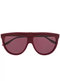 Gucci Eyewear 003 RED Lunettes De Soleil à Monture Aviateur Homme