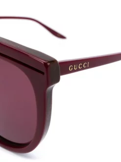 Gucci Eyewear 003 RED Lunettes De Soleil à Monture Aviateur Homme -Gucci Eyewear Soldes 2022 15370804 26970711 600