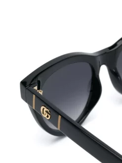 Gucci Eyewear 001 BLACK Lunettes De Soleil à Monture Ronde Femme -Gucci Eyewear Soldes 2022 15371195 26970046 600