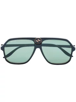 Gucci Eyewear Lunettes De Soleil Ă Monture Aviateur 004 BLACK GREEN