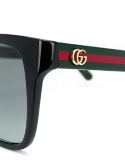 Gucci Eyewear Lunettes De Soleil à Détail Web Femme -Gucci Eyewear Soldes 2022 15420964 27304749 600
