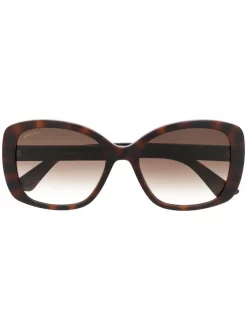 Gucci Eyewear 002 HAVANA Lunettes De Soleil à Monture Carrée Femme