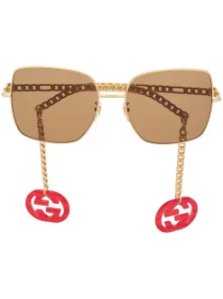 Gucci Eyewear Lunettes De Soleil Ă Breloques 002 GOLD