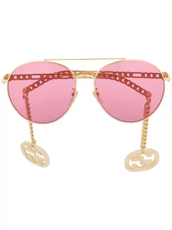 Gucci Eyewear Lunettes De Soleil à Breloques Amovibles 003 GOLD