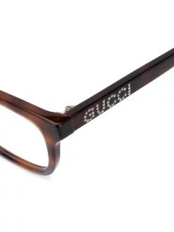 Gucci Eyewear 002 HAVANA HAVANA TRANSPARENT Lunettes De Vue GG0731O à Monture Carrée Femme -Gucci Eyewear Soldes 2022 15542299 28166310 600