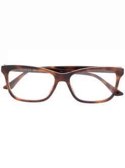 Gucci Eyewear 002 HAVANA HAVANA TRANSPARENT Lunettes De Vue GG0731O à Monture Carrée Femme