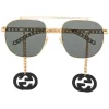 Gucci Eyewear Lunettes De Soleil à Monture Aviateur 001