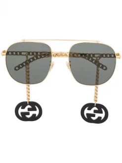 Gucci Eyewear Lunettes De Soleil Ă Monture Aviateur 001