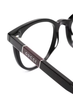 Gucci Eyewear Lunettes De Vue à Monture Ronde 001 BLACK-BLACK-TRANSPARENT -Gucci Eyewear Soldes 2022 15602638 29942287 600