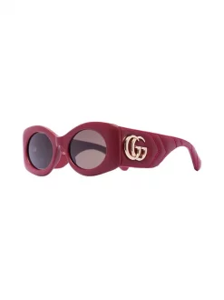 Gucci Eyewear 001 RED BROWN Lunettes De Soleil Matelassé Femme -Gucci Eyewear Soldes 2022 15651519 29654839 600