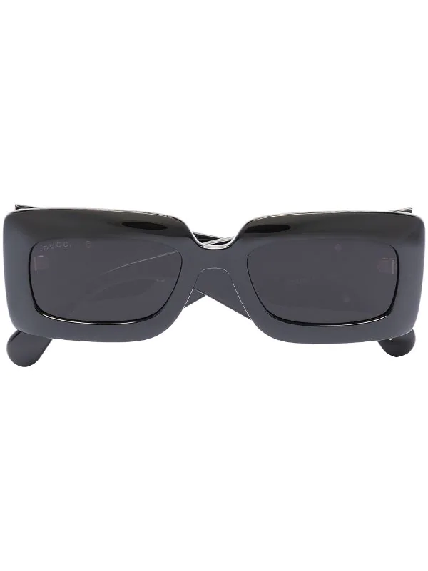 Gucci Eyewear Lunettes De Soleil à Monture Rectangulaire 001 BLACK GREY 1 Gucci Eyewear Lunettes De Soleil à Monture Rectangulaire 001 BLACK GREY
