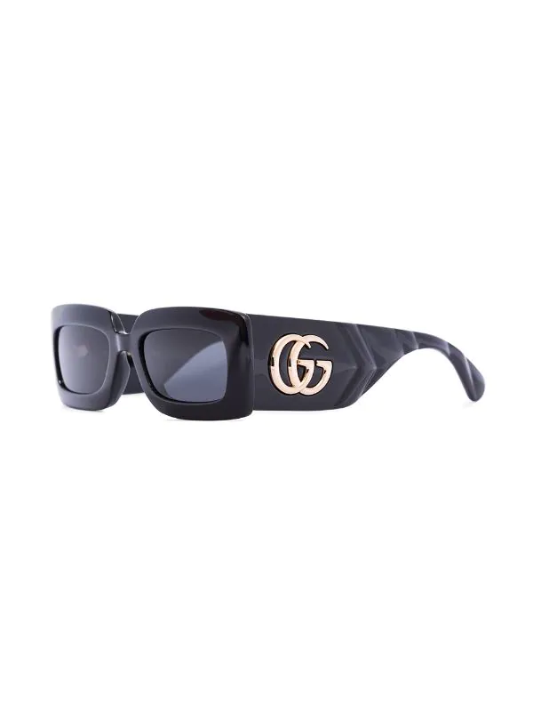 Gucci Eyewear Lunettes De Soleil à Monture Rectangulaire 001 BLACK GREY 3 Gucci Eyewear Lunettes De Soleil à Monture Rectangulaire 001 BLACK GREY – Image 3