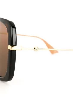 Gucci Eyewear Lunettes De Soleil à Monture Oversize 003 BROWN -Gucci Eyewear Soldes 2022 15781300 29161990 600