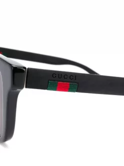Gucci Eyewear 001 BLACK Lunettes De Soleil à Monture Carrée Homme -Gucci Eyewear Soldes 2022 15783569 29161991 600