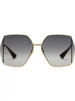Gucci Eyewear 8012 Gold Lunettes De Soleil à Monture Ovale Femme